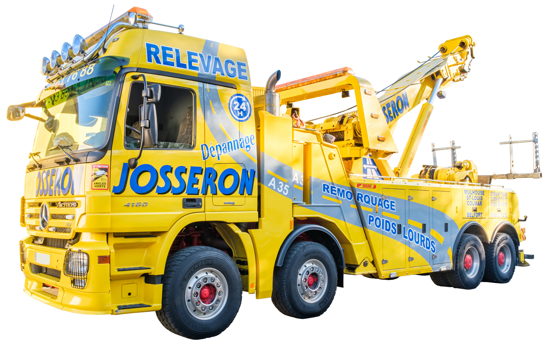 Véhicule poids lourd de dépannage de chez Dépannage Josseron.