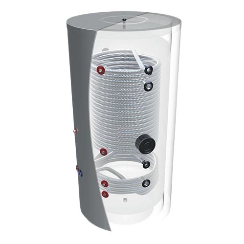 Vue en coupe d'un chauffe-eau solaire