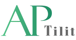 AP Tilit -logo vihre&auml;ll&auml; ja harmaalla tekstill&auml; valkoisella taustalla