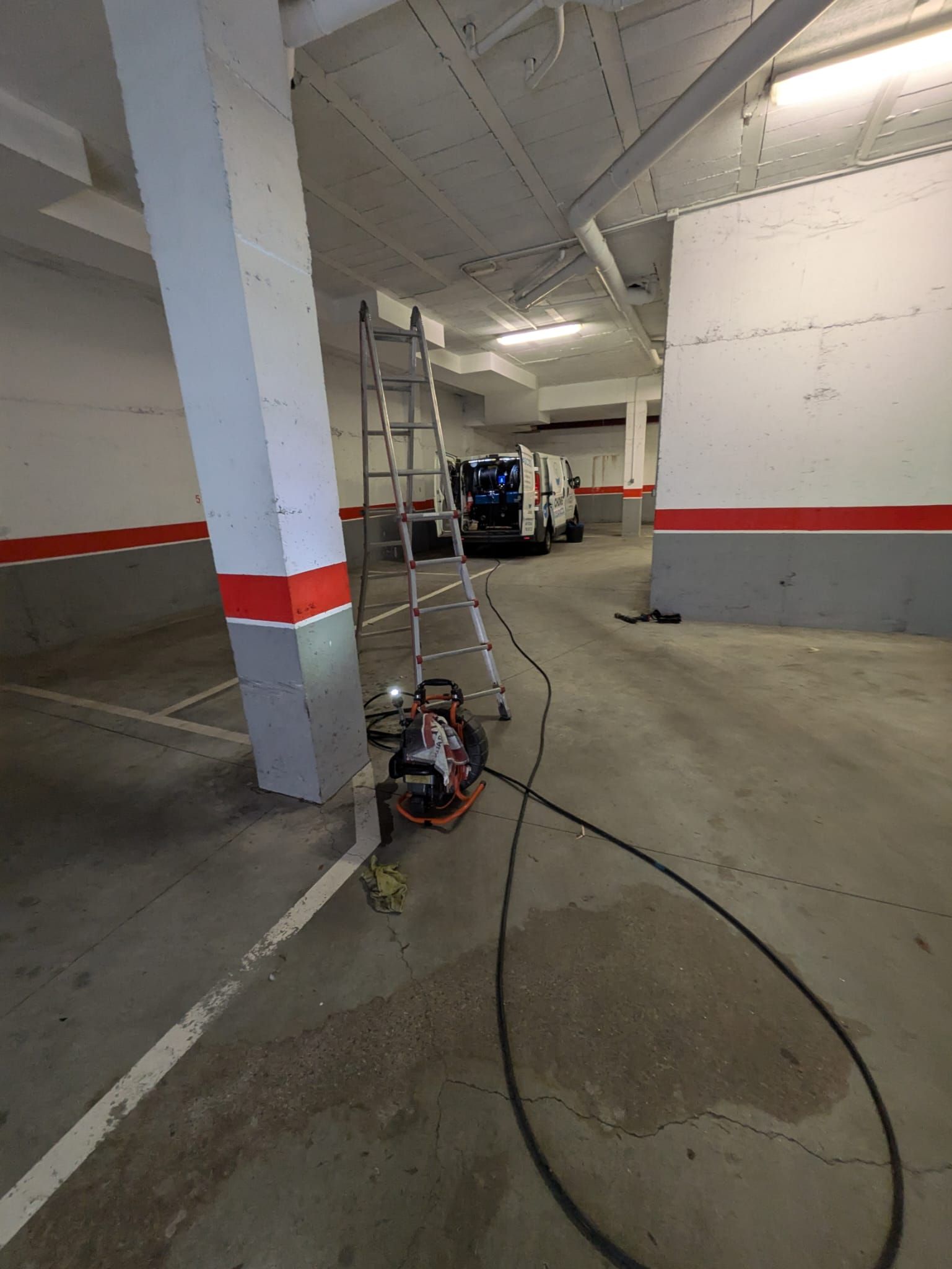 Furgoneta blanca con logo