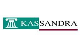 Un logotipo para Kassandra con un pilar en el medio.