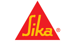 Un triángulo rojo con la palabra sika en él.