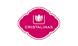 Una etiqueta rosa con la palabra cristalinas.
