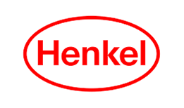 Un logotipo de Henkel rojo sobre un fondo blanco.