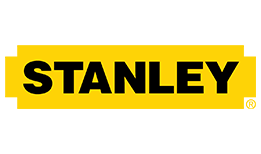 Un logotipo de Stanley amarillo y negro sobre un fondo blanco.