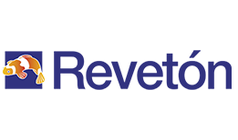 Un logo para Reveton con un pez en él.