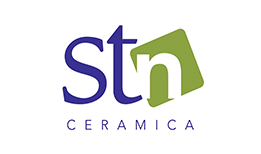 Un logotipo azul y verde para stn ceramica.