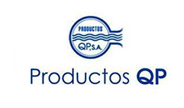Se muestra un logotipo de productos qp sobre un fondo blanco.