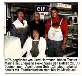 Zeitungsausschnitt mit Unternehmensfoto Autohaus Herrmann
