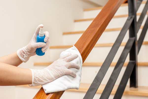 Angie's Reinigungsengel – Jemand reinigt ein Treppengeländer