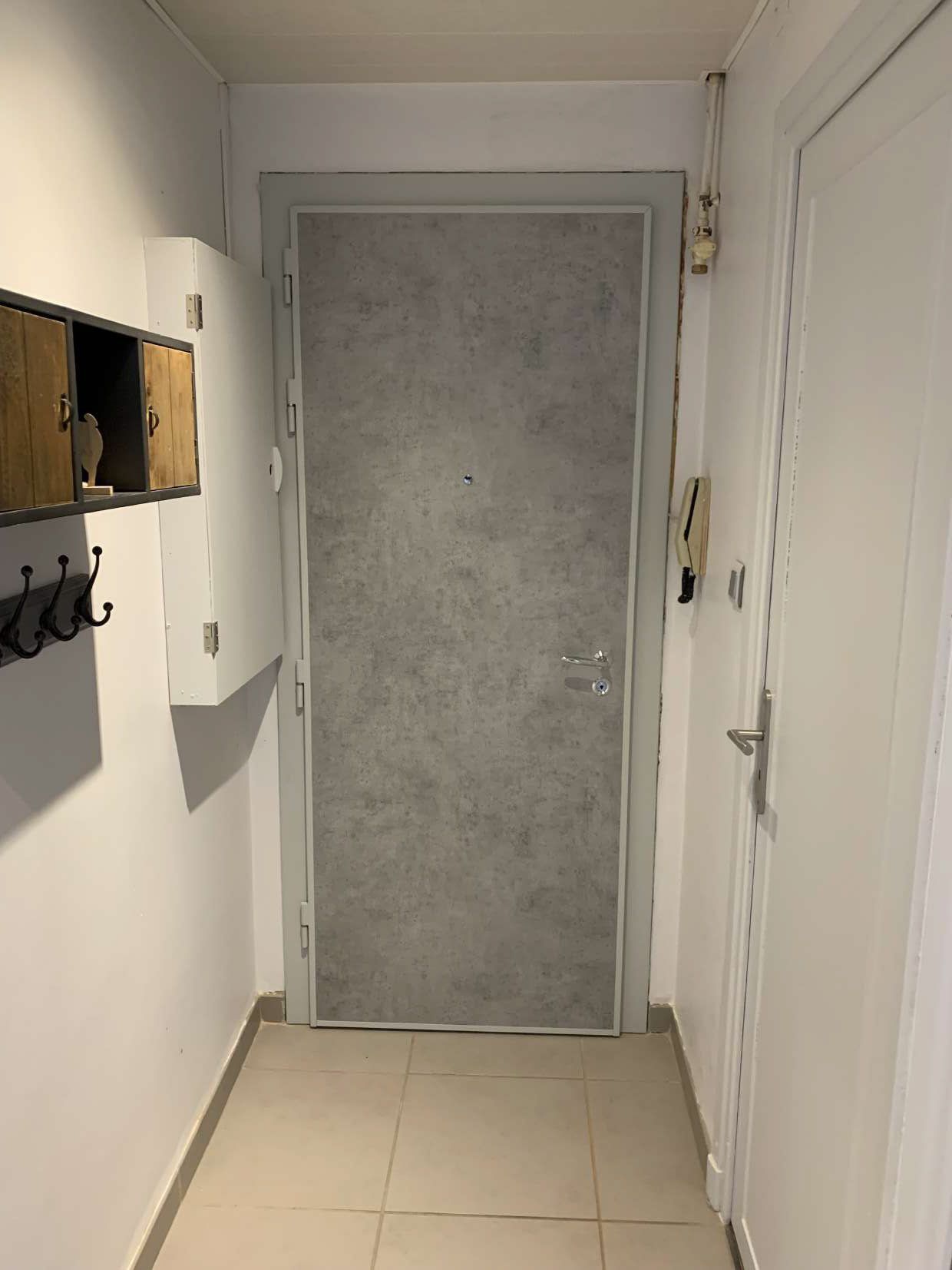 Porte d'entrée grise