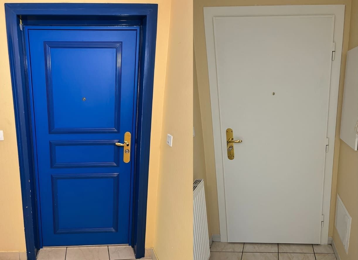 Portes bleu et blanche
