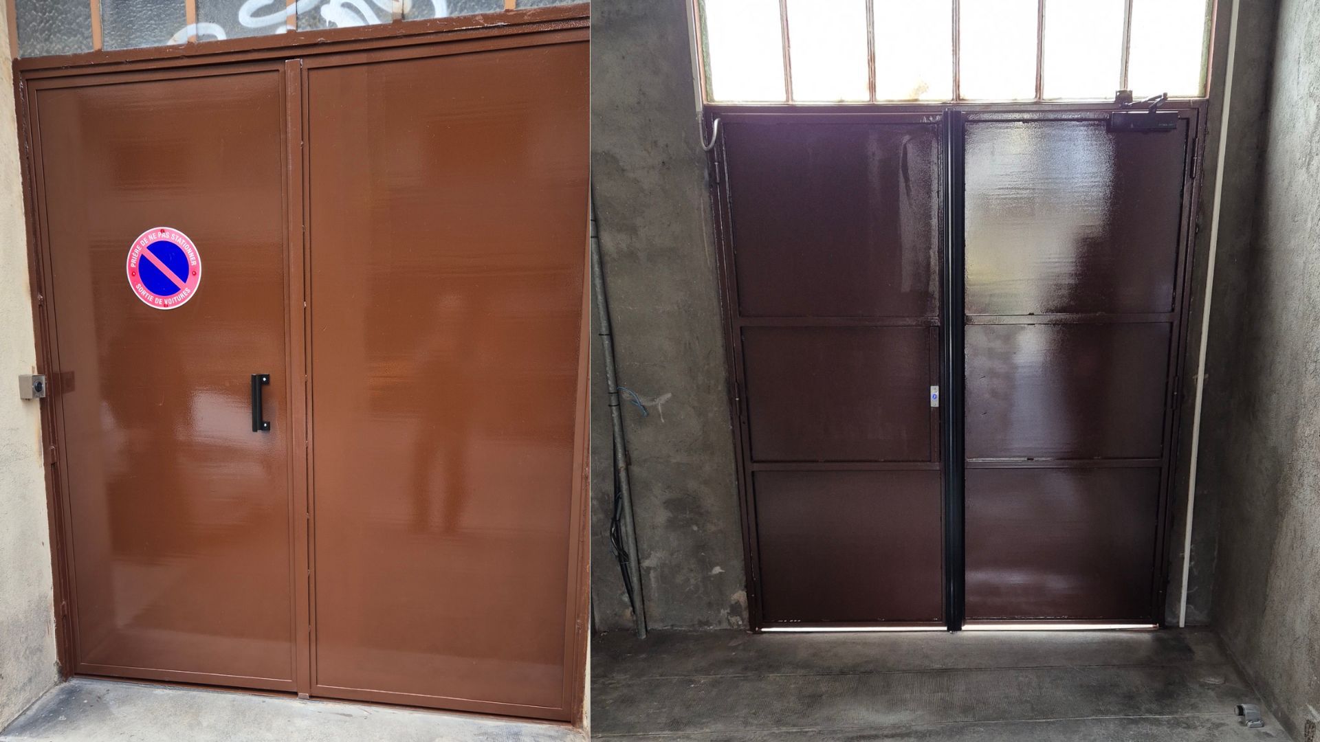 Porte metallique avec bandeau ventouse