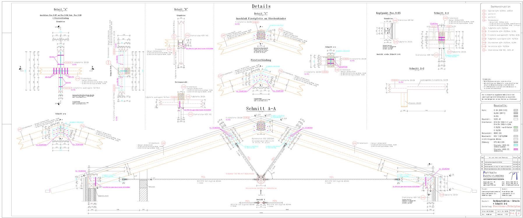Eine Zeichnung einer Brücke mit vielen Linien darauf
