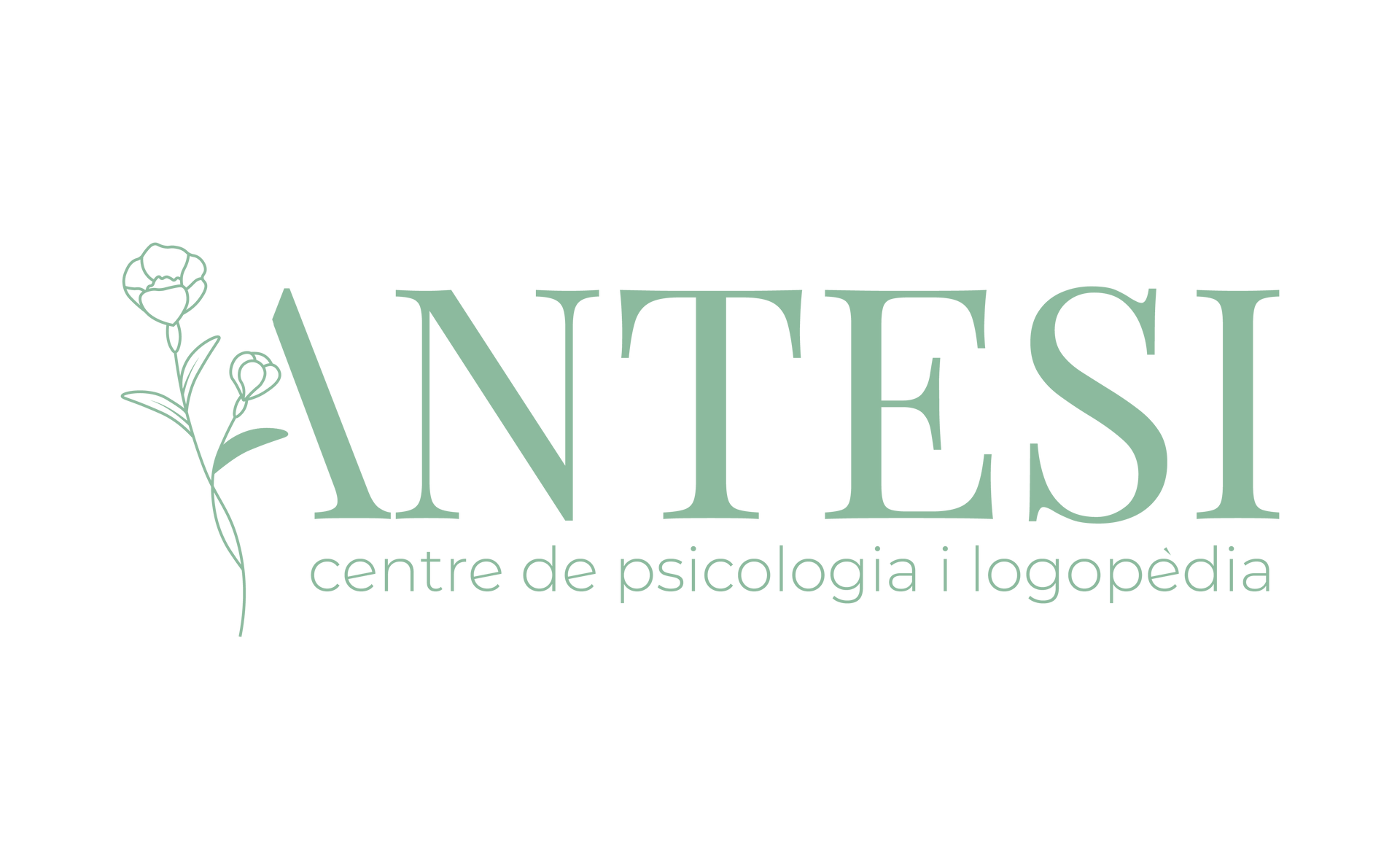 El logo de antesi centre de psicologia i logopedia tiene una flor.