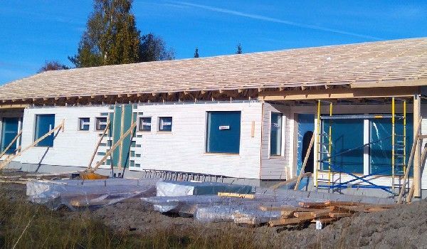 Omakotitalon uudisrakentamista