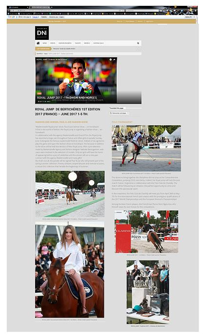 Article sur un événement équestre avec des photos de cavaliers et de chevaux.