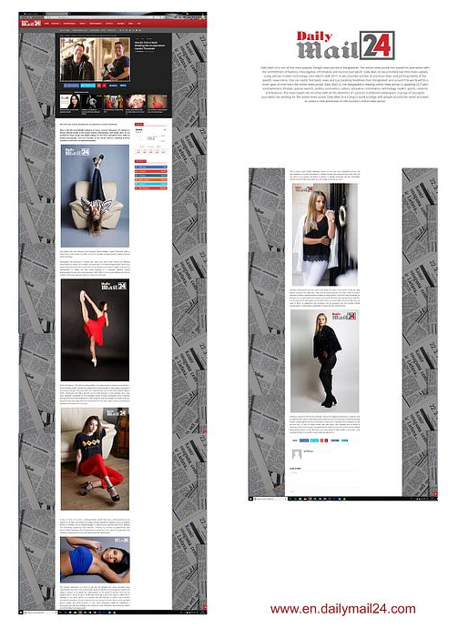 Mise en page du site web Daily Mail 24 avec des articles et des photos, présentant du contenu sur la mode et le style de vie.