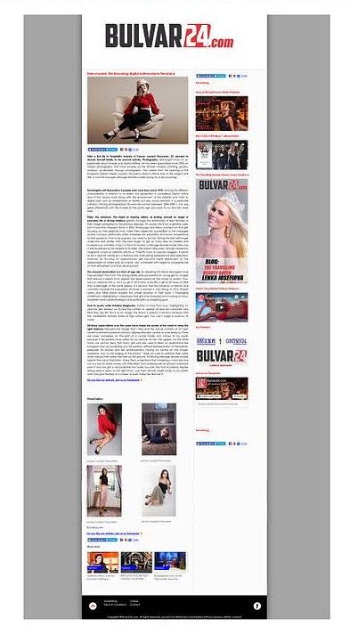 Page web Bulvar24.com avec un article vedette et divers liens vers des images.