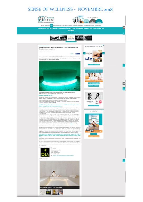 Sense of Wellness - Novembre 2018
