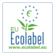 Logo de l'Écolabel européen : Une fleur avec des feuilles et un symbole euro, entouré d'étoiles.