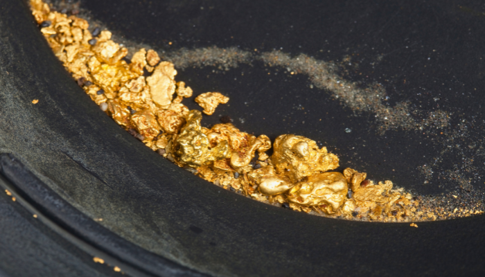 Panning for hold in a gold mine
