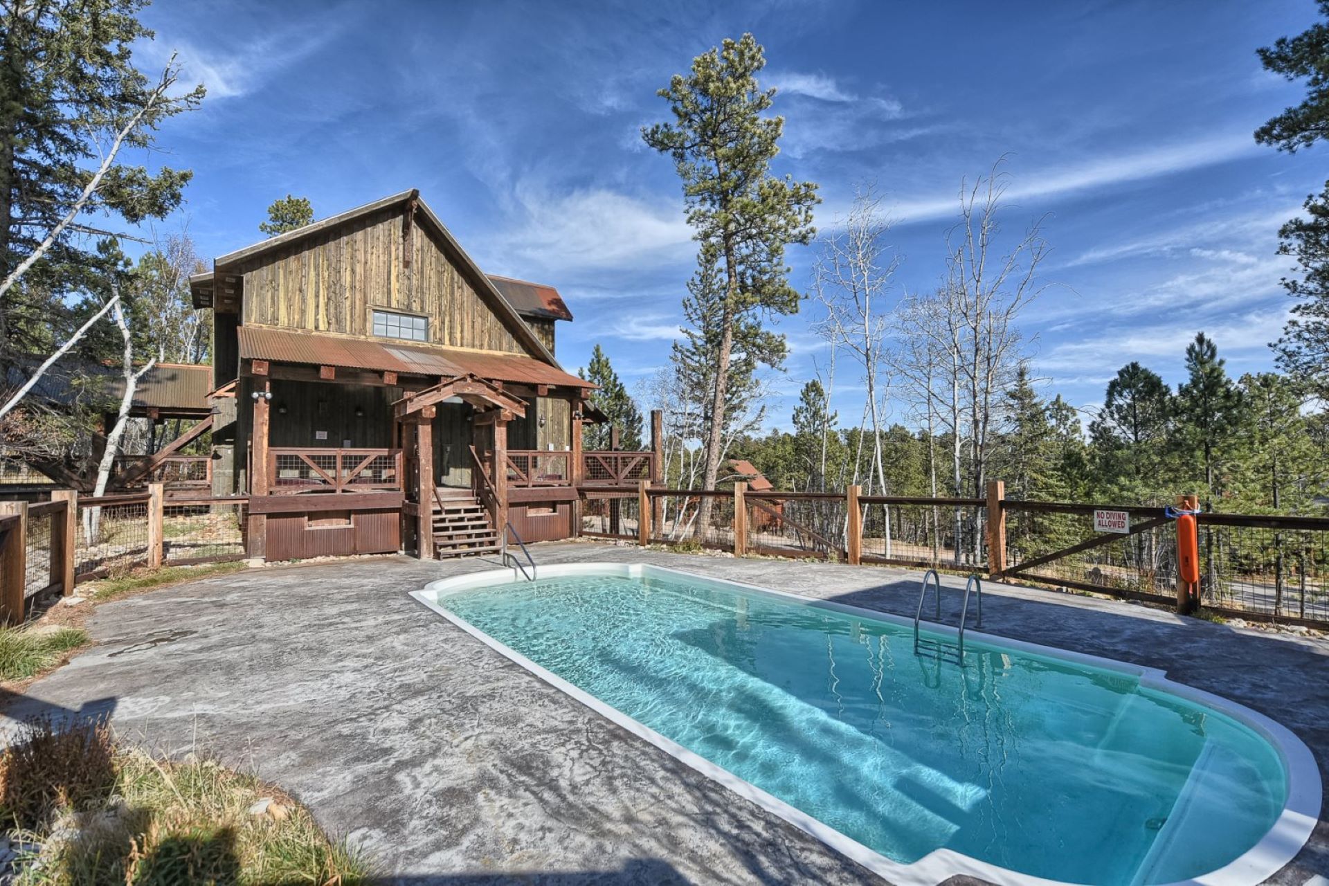 Gilded Mountain community clubhouse pool in the Black Hills of SD