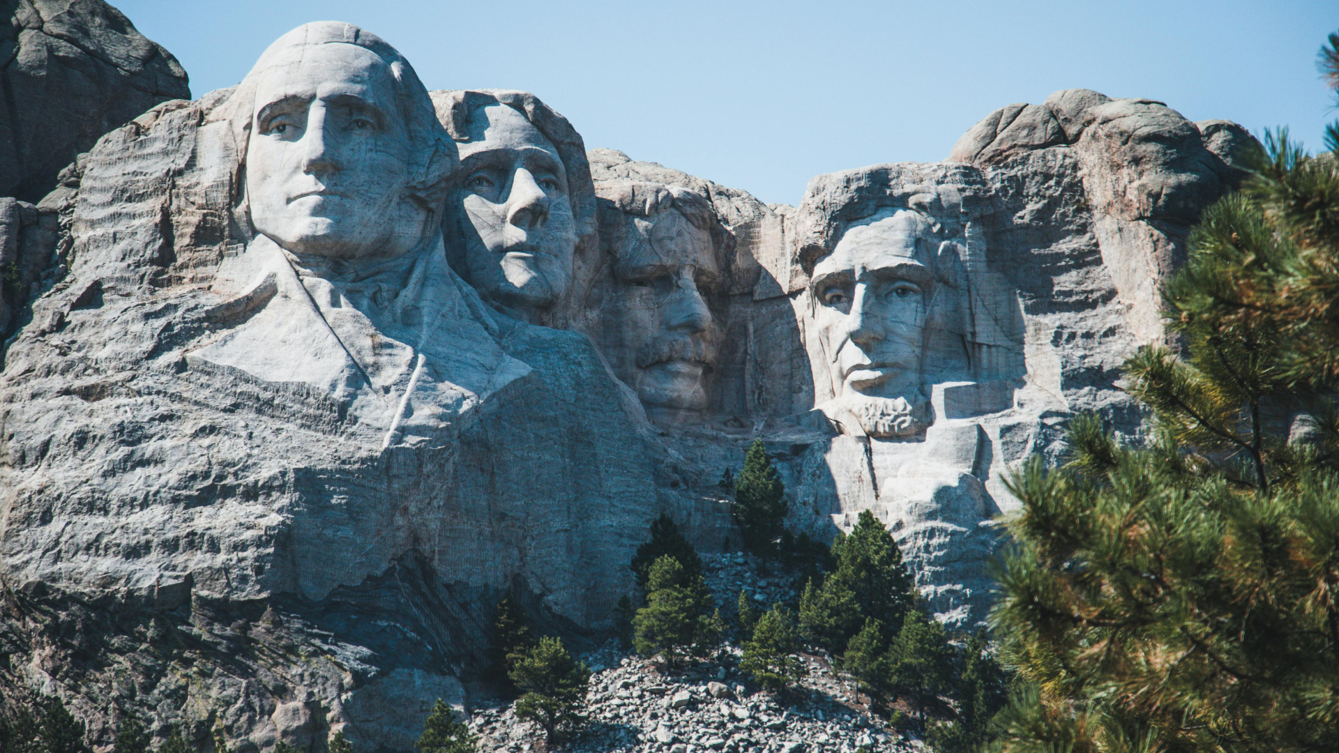 Scenic views of historic Mount Rushmore located in Black Hills SD