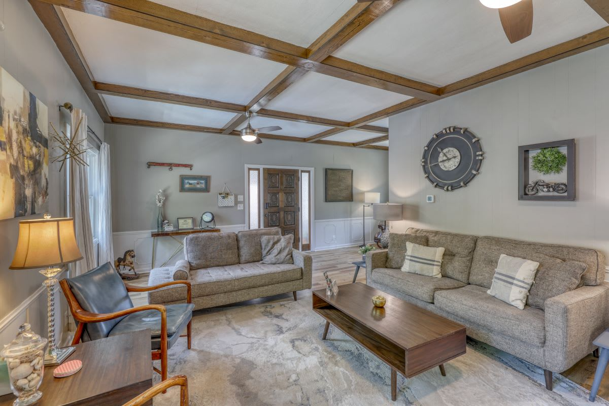 Outlaw Homestead's comfy living room  in the Black Hills