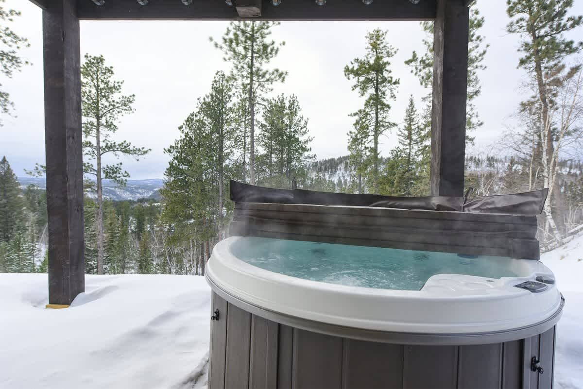 Private hot tub at Rolling Pines Overlook  in the Black Hills