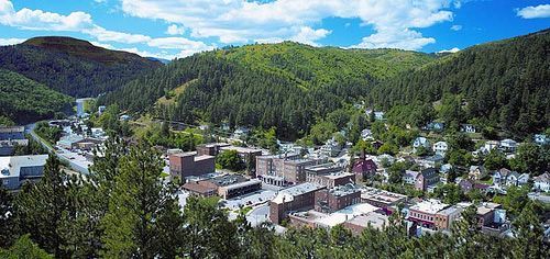 Wide view of the town of Deadwood SD