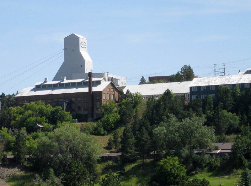 View of buildings in the town of Lead SD