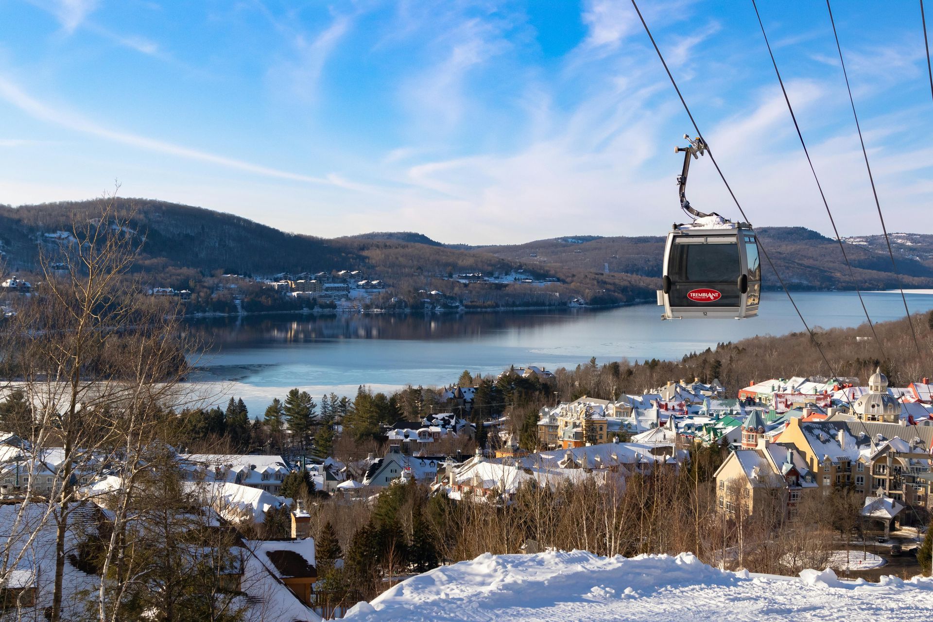 Ski lift offering scenic views of the nearby wilderness
