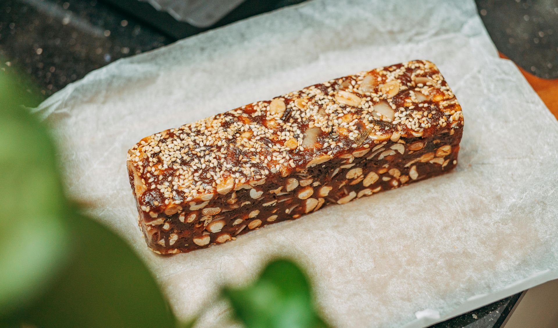 Nutrition bars in wrapper paper when enjoying the outdoors