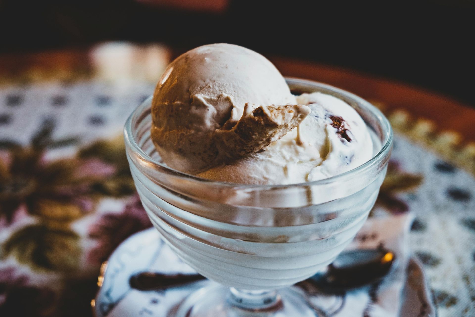 Chocolate ice cream in a dish that you can find in Deadwood SD