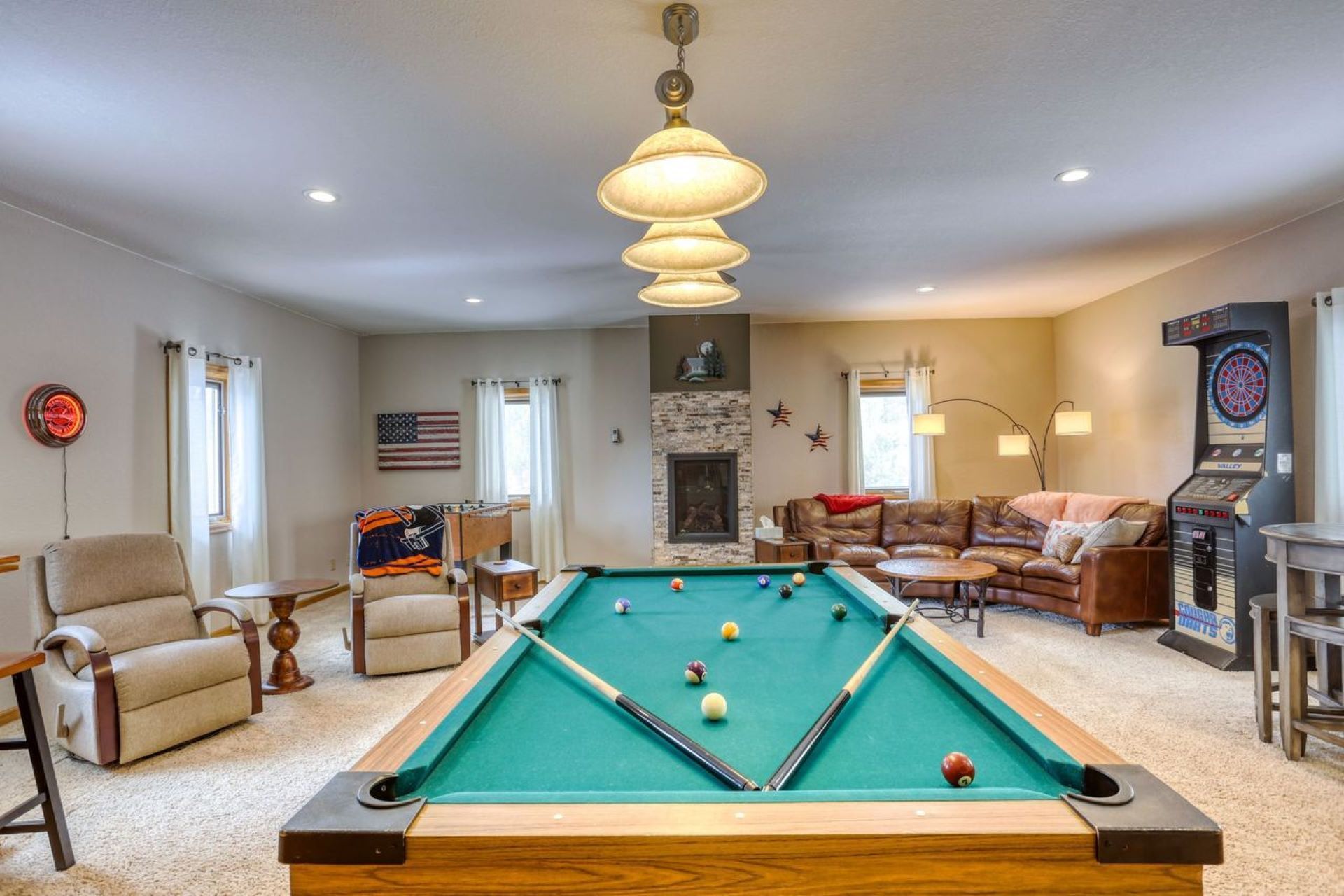An open game room in a vacation rental in Lead SD managed by Deadwood Connections