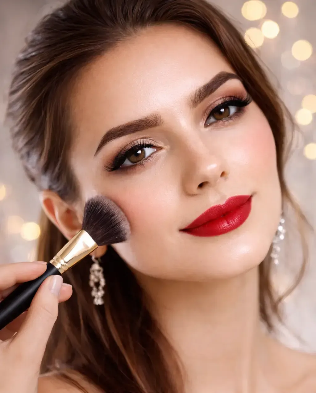 Vista trasera de una persona con cabello rubio con mechas, peinado en una cresta trenzada que termina en una coleta baja.
