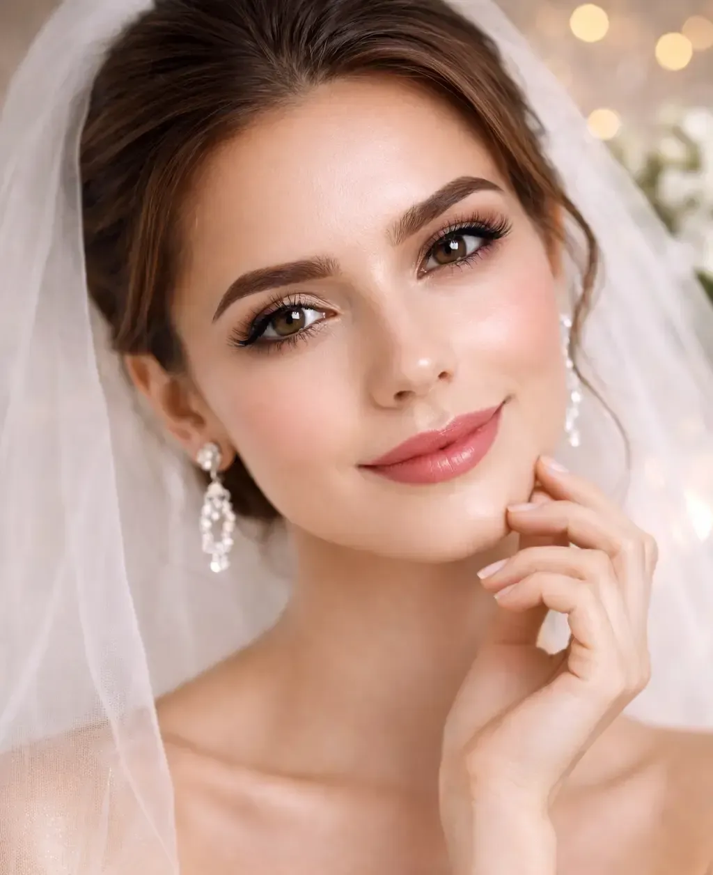 Una persona con cabello largo, ondulado y castaño con reflejos color miel, que lleva un suéter verde, dentro de una peluquería.