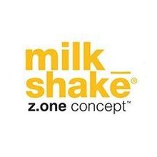El logotipo de Milk Shake Z.One Concept es amarillo y negro.