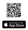 Ein QR-Code mit einem Apple-Logo und den Worten „Im App Store herunterladen“.