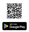 Ein QR-Code und eine Google Play-Schaltfläche auf weißem Hintergrund.