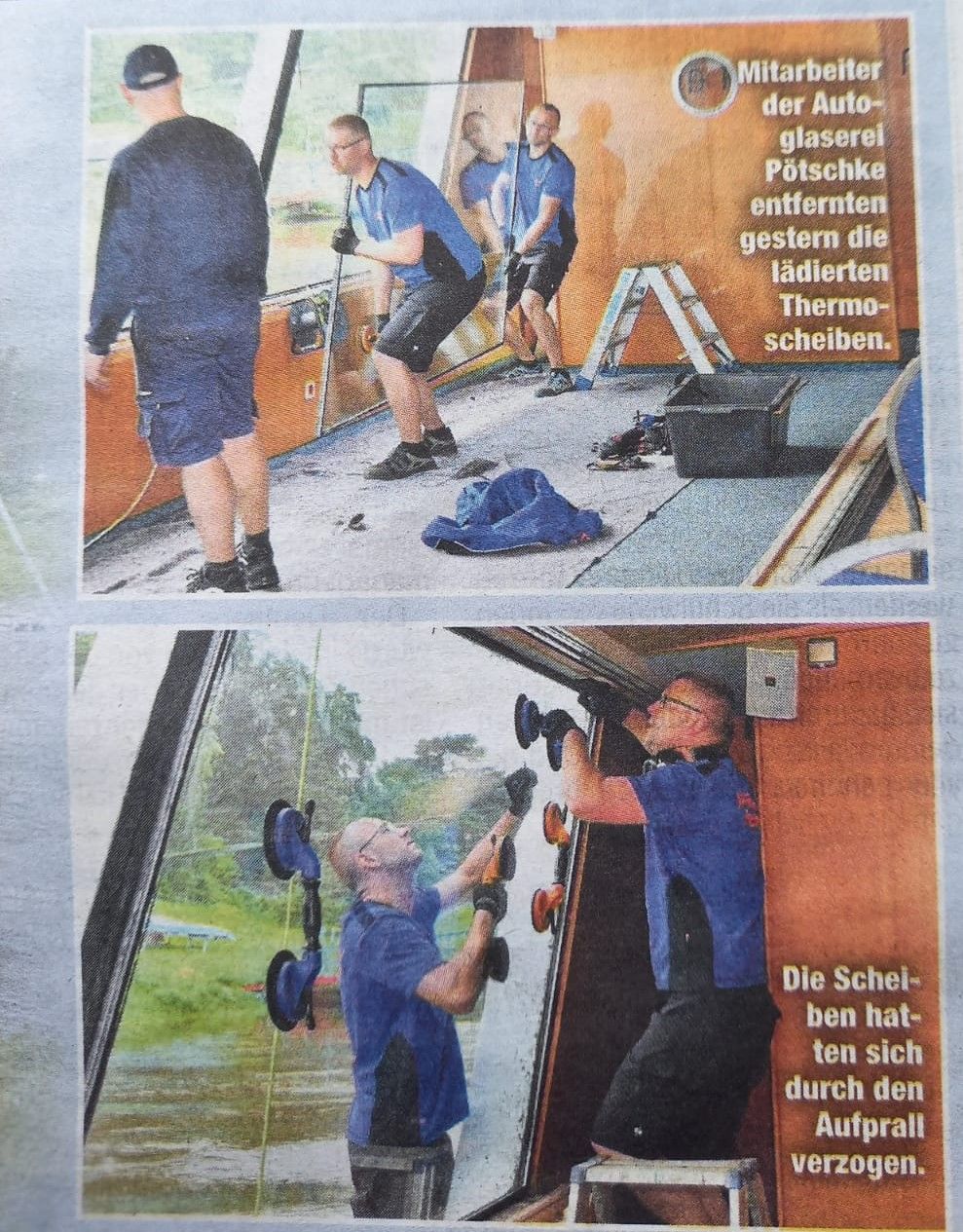 Zeitungsartikel von Autoglaserei und Kfz-Werkstatt Pötschke