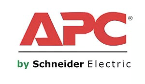 das apc-Logo von schneider electric auf weißem Hintergrund