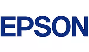 ein blaues epson-Logo auf weißem Hintergrund .
