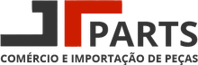 Logo of "JR PARTS" with black and red geometric shapes, text "PARTS" and "COM&Eacute;RCIO E IMPORTA&Ccedil;&Atilde;O DE PE&Ccedil;AS" below.