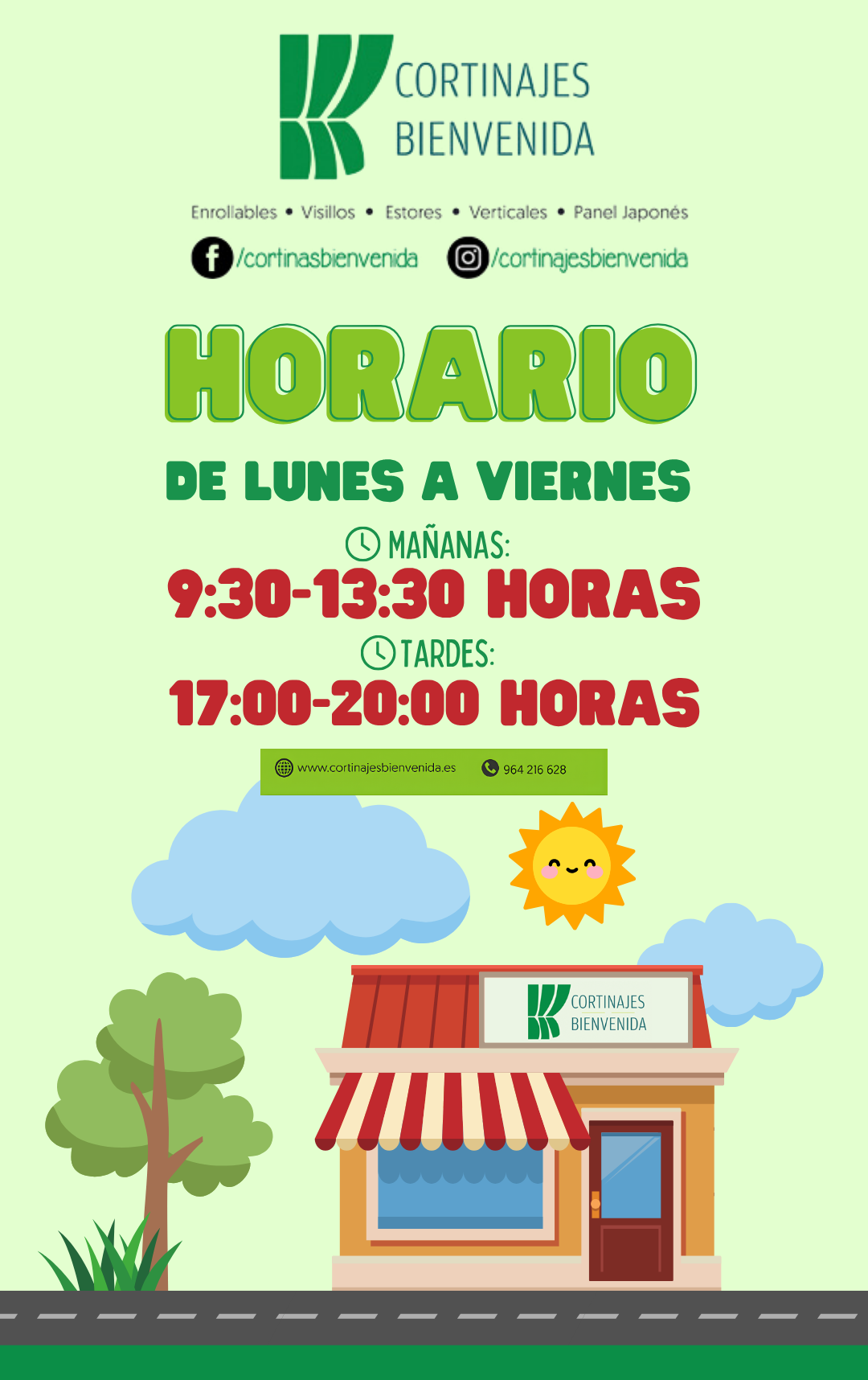 Celebration poster reading “34 años gracias por estos años a tu lado,” with green accents and a cheering crowd.
