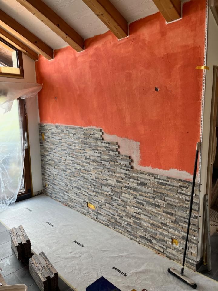 réalisation de mur en briques