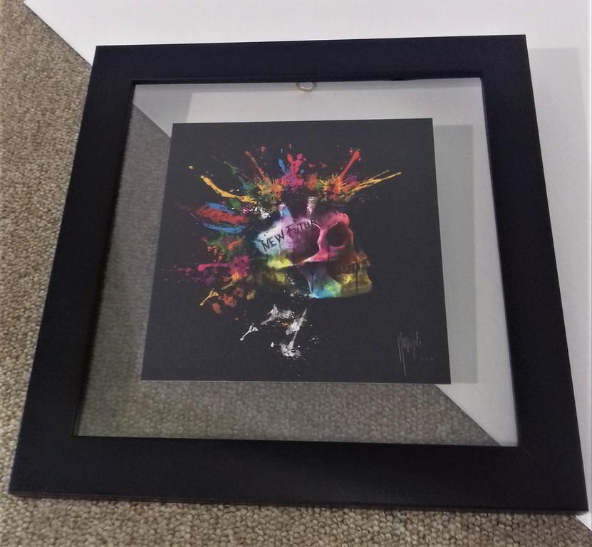 Cadre poster crâne noir