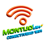 Logotipo de Montijolan que muestra un símbolo Wi-Fi naranja sobre el texto "MONTIJOlan"