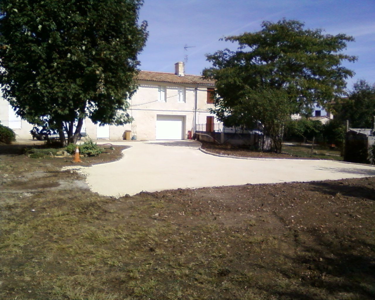 Création d'un chemin après le terrassement